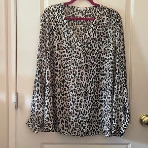 Long sleeve blouse leopard print
